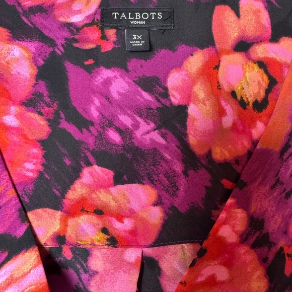 Talbots Pink & Purple Floral Sleeveless Blouse - Picture 5 of 7